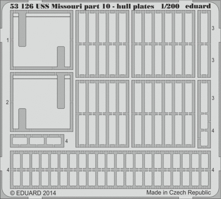 USS Missouri část 10 - pláty trupu 1/200 